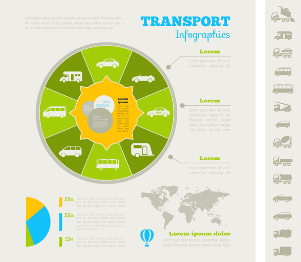 Transportation Infographic Template. - Vektör, Görsel