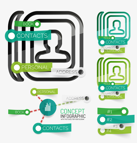 Vector minimal contact book infographic - Vector, Image