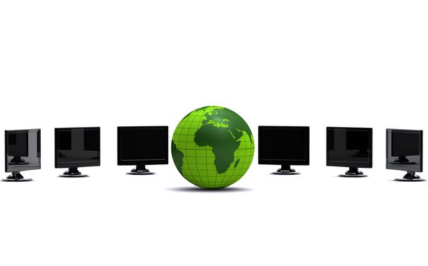 Зелений глобус і РК-монітори
 - Фото, зображення