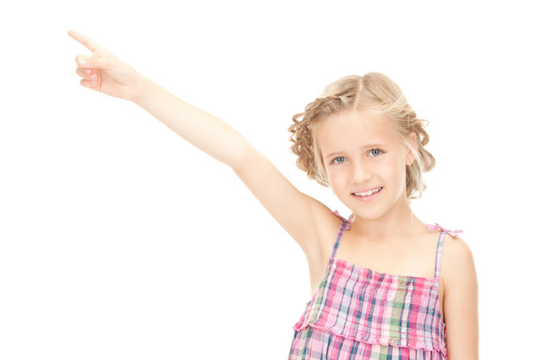 Little girl pointing her finger - Φωτογραφία, εικόνα