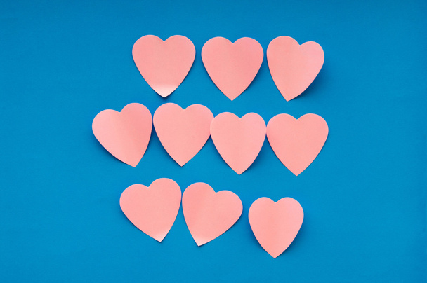 poznámky sticky notes na pozadí ve tvaru srdce - Fotografie, Obrázek