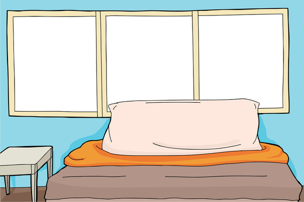 Bed with Night Stand - Vector, Image