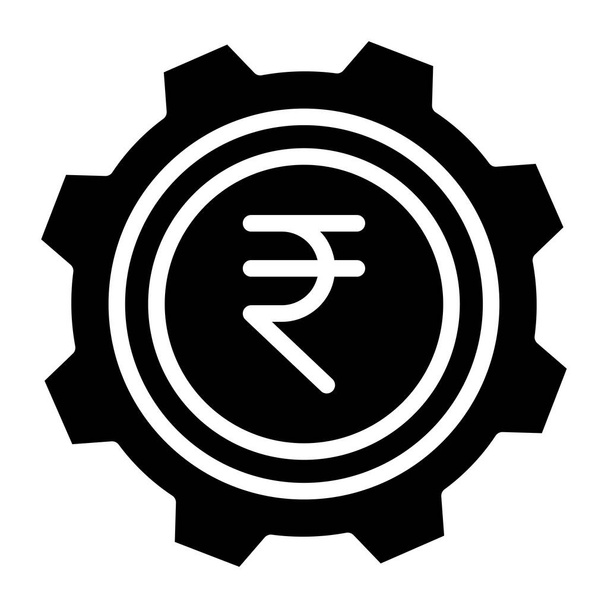 Einstellungen Rupien, Vektorsymbol, einfache Illustration Indische Währung Geld, Indische Rupie  - Vektor, Bild