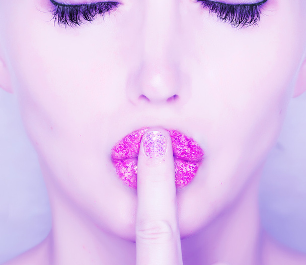 Finger on lips - Photo, image