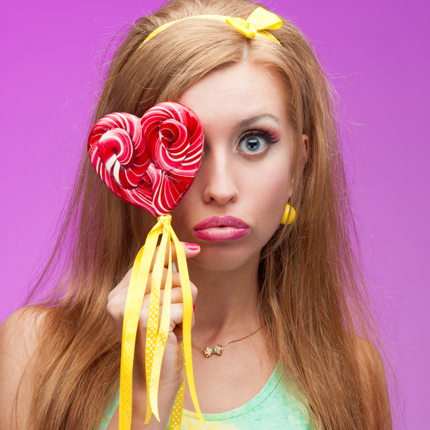 attractive vivid candy girl - Photo, Image