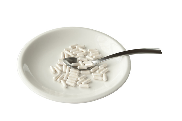 tabletki białe - Zdjęcie, obraz