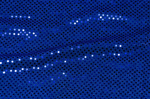 Blue sequined material background - Photo, Image
