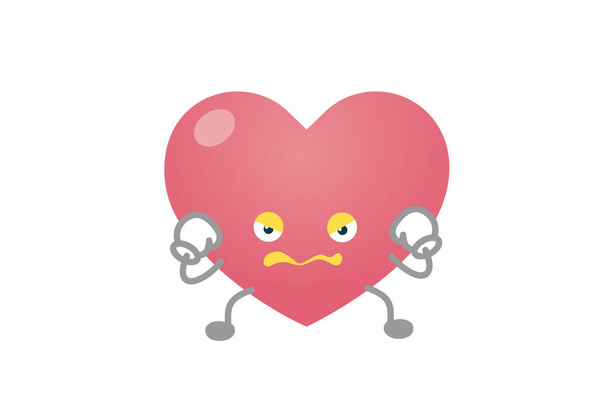 Εικονογράφηση φορέα χαρακτήρα καρδιάς (αντέχει) - Διάνυσμα, εικόνα