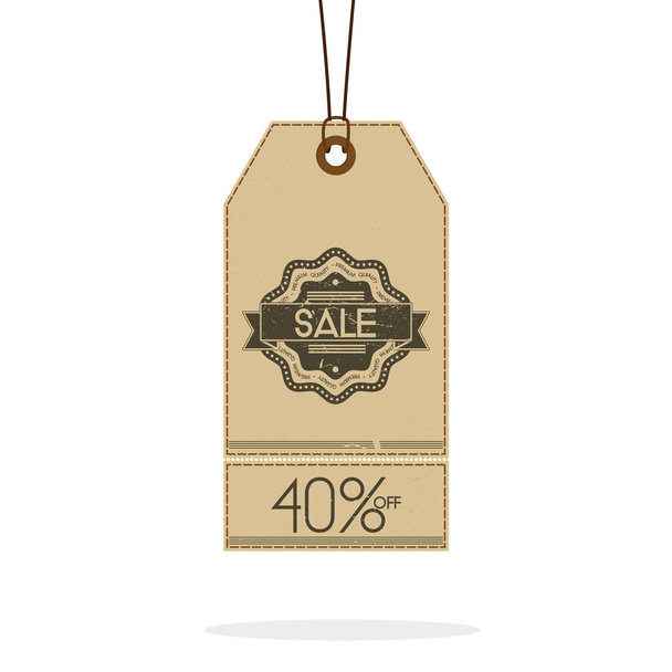 Vintage Style Sale Tags Design Isolated - Vector, Imagen