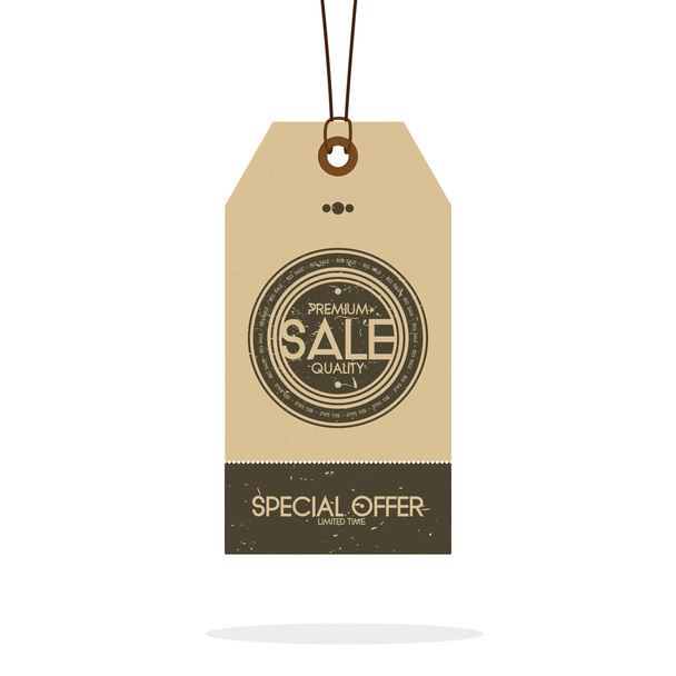 Vintage Style Sale Tags Design Isolated - Vector, imagen