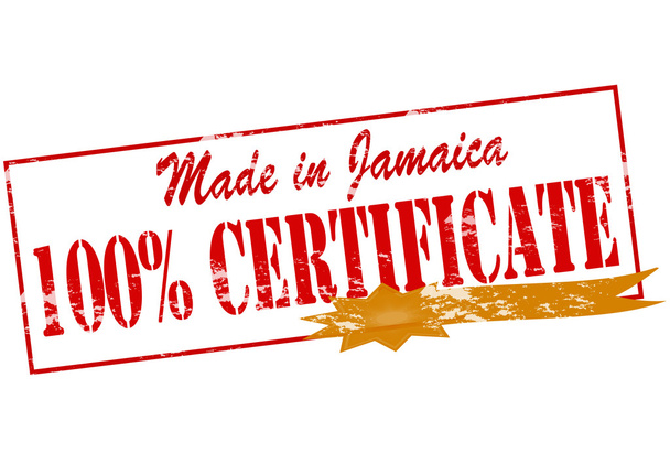 Jamaika yüzde yüz sertifikada yapılan - Vektör, Görsel