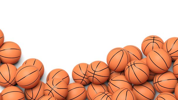 Basketbol topları beyaz zemin üzerine izole  - Fotoğraf, Görsel