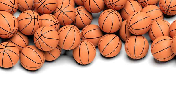 kosárlabda-labdák elszigetelt fehér background  - Fotó, kép
