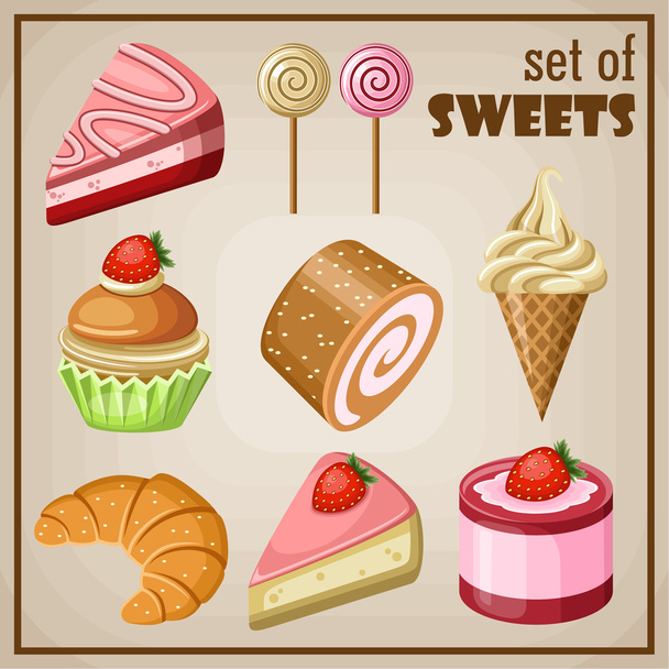 Set of sweets - Vektori, kuva