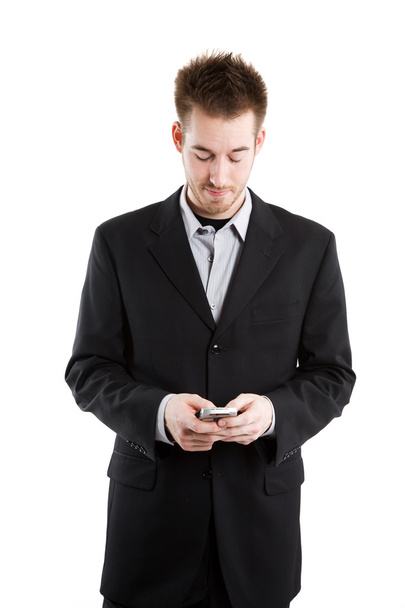 Texting homem de negócios caucasiano
 - Foto, Imagem