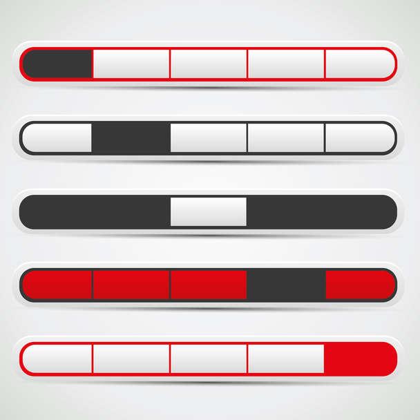 Navigation bar set with red, white and black colors - Vector, Image