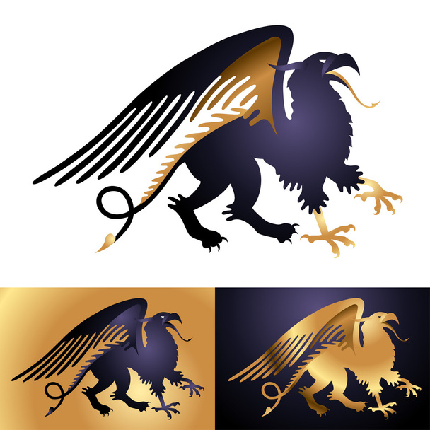 Criatura mitológica heráldica Griffin
 - Vector, Imagen