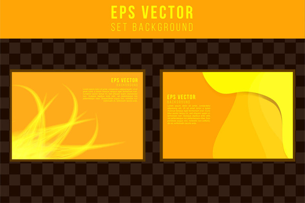 Set fondo amarillo abstracto naranja monocromo fondo editable diseño - Vector, Imagen