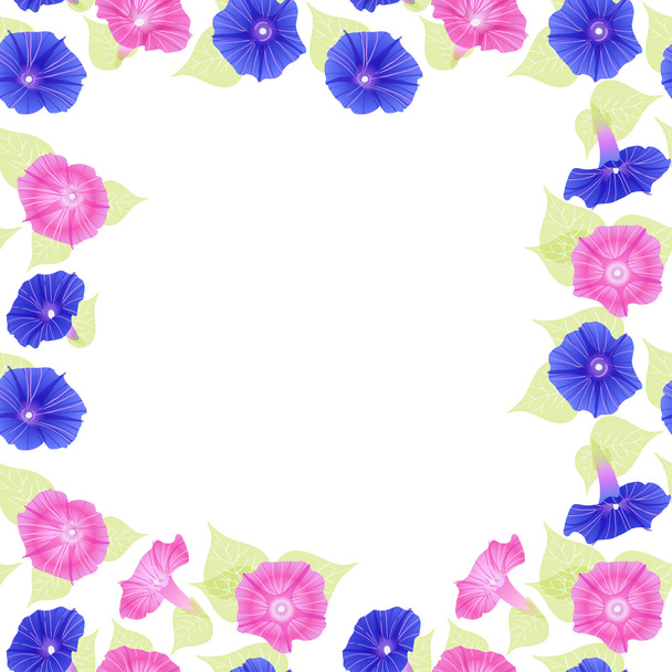Pattern with pink and violet flowers (petunias) - Вектор,изображение