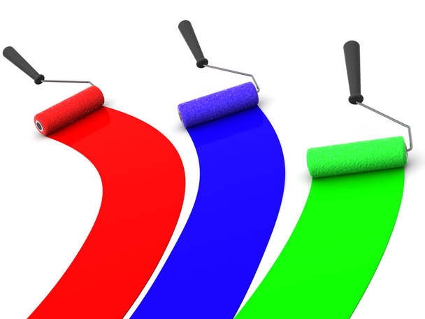 Roller brush. RGB - Фото, изображение
