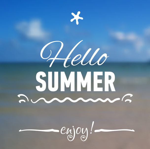 Summer card with seaside background - Vecteur, image