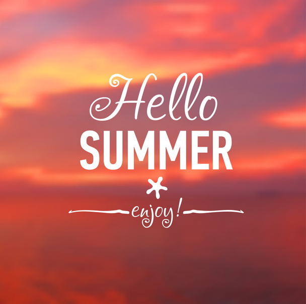 Summer card with seaside background - Vektor, Bild