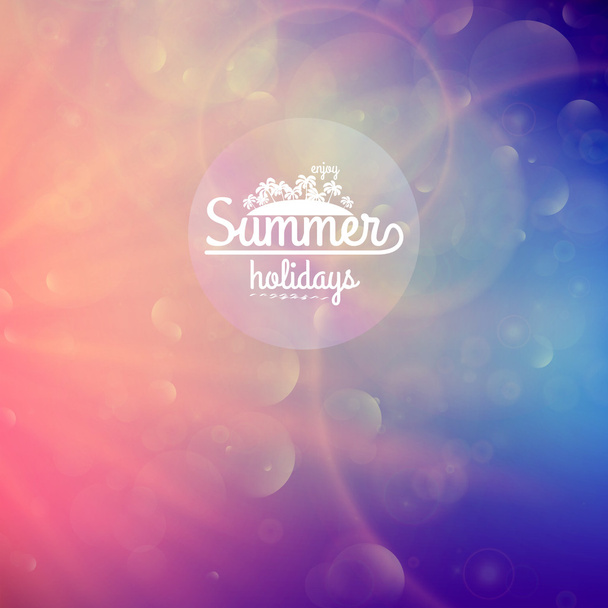 Summer holidays sunset with defocused lights. - Vector, Imagen