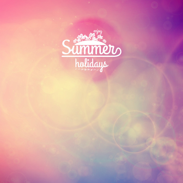 Summer holidays sunset with defocused lights. - Vector, Image
