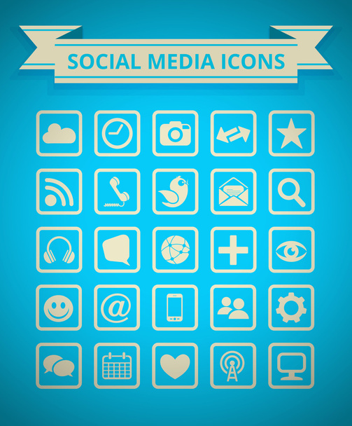 Social Media Icon Grid - Vector, Image