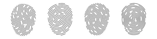 指紋だ。孤立した背景に指紋スキャナー。様々な形の指紋のセット。ストックベクトルEPS 10 - ベクター画像