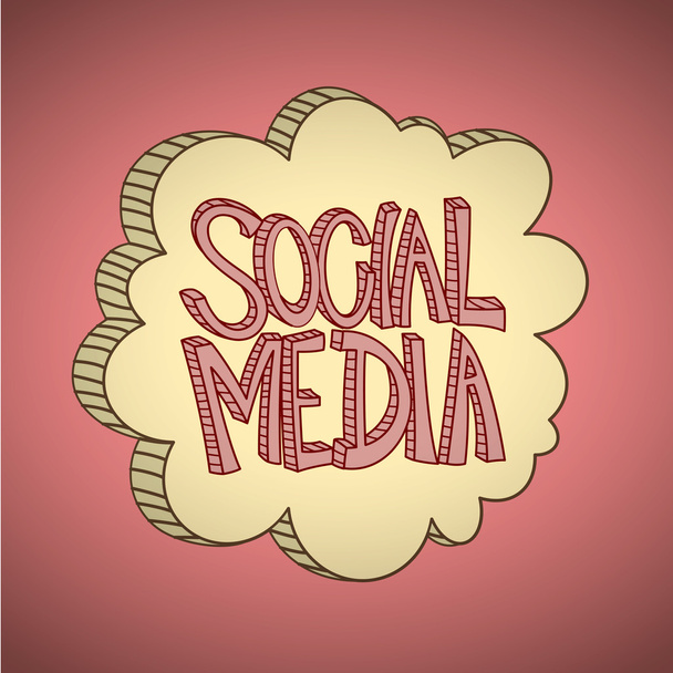 sosyal medya bulutu - Vektör, Görsel