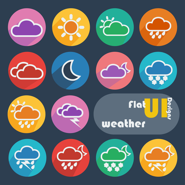 Icon set for Weather - Vector, Image