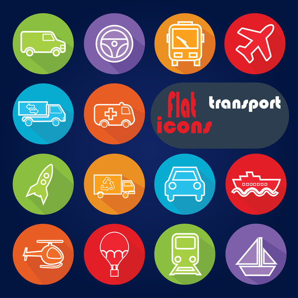Conjunto de ícones para transporte
 - Vetor, Imagem