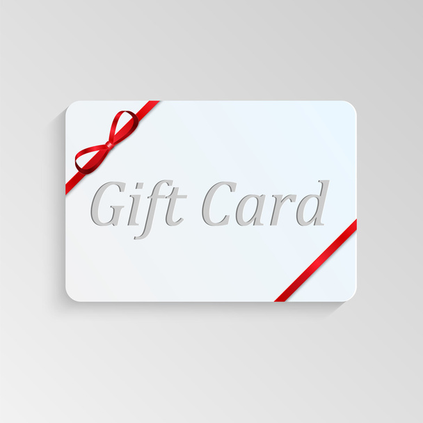 Geschenkkarte mit roter Schleife - Vektor, Bild