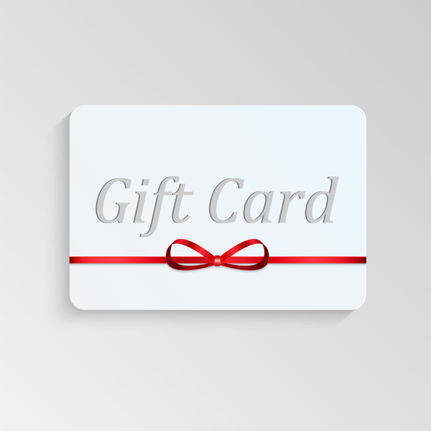 Gift card with a red bow - Вектор, зображення