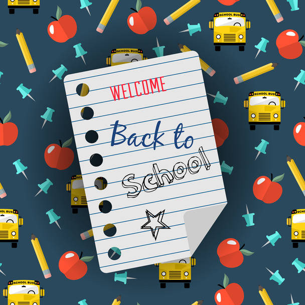 Back to school vector background and education icons  - Διάνυσμα, εικόνα