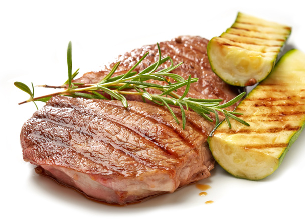 grilled beef steak and zucchini - Photo, Image