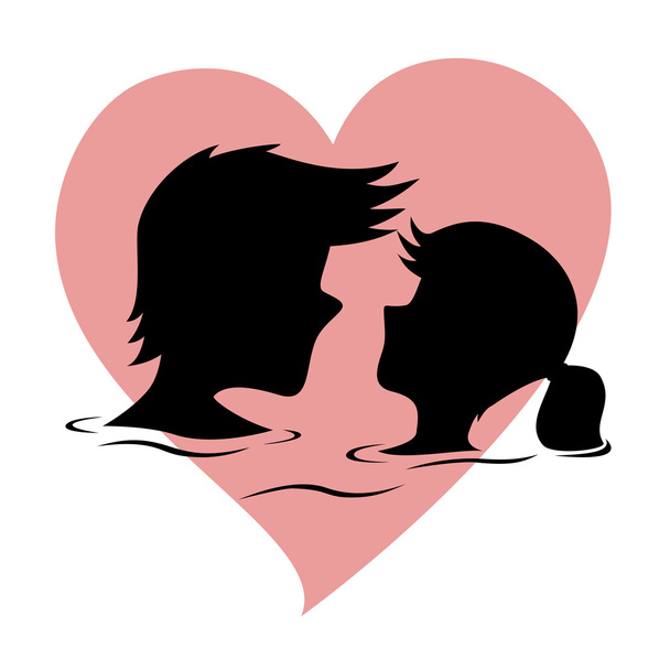Couple in water - Vector, Image