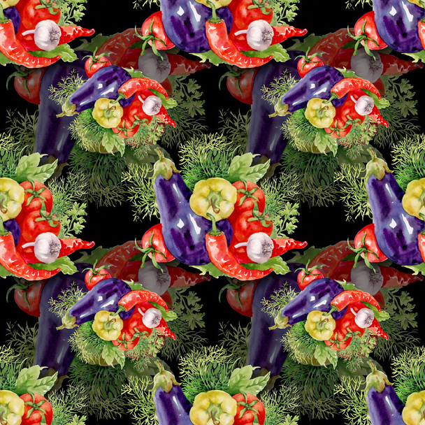 Watercolor vegetables Seamless Pattern - Zdjęcie, obraz
