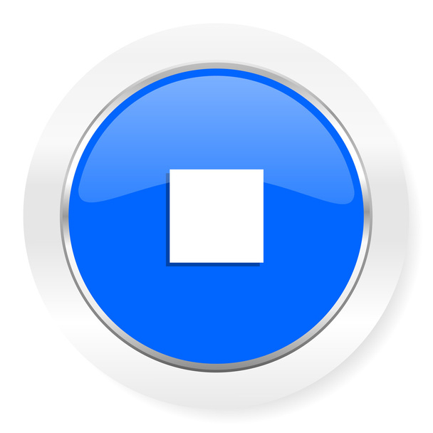 stop blue glossy web icon - Foto, Imagen