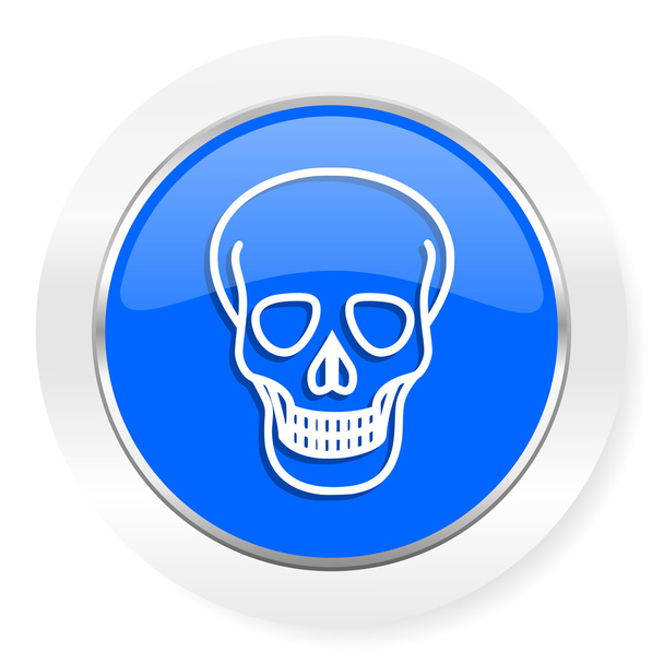 skull blue glossy web icon - Fotoğraf, Görsel