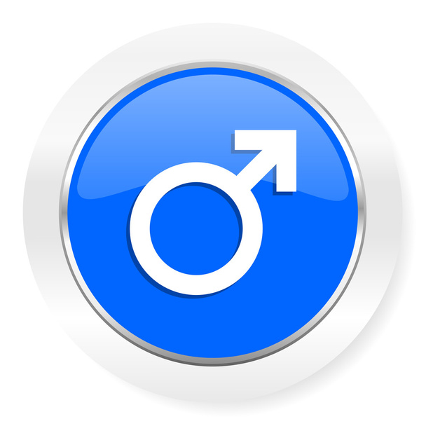 male blue glossy web icon - Photo, image