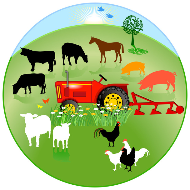 rolnictwo koło znak - Wektor, obraz