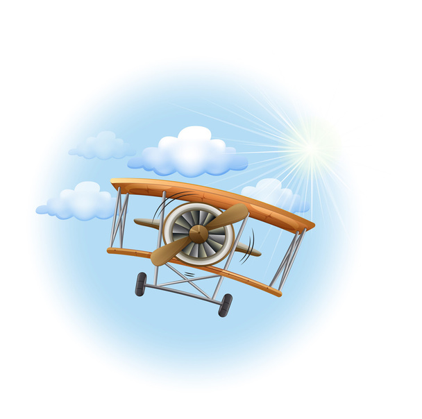 Un avion à hélice vintage dans le ciel
 - Vecteur, image
