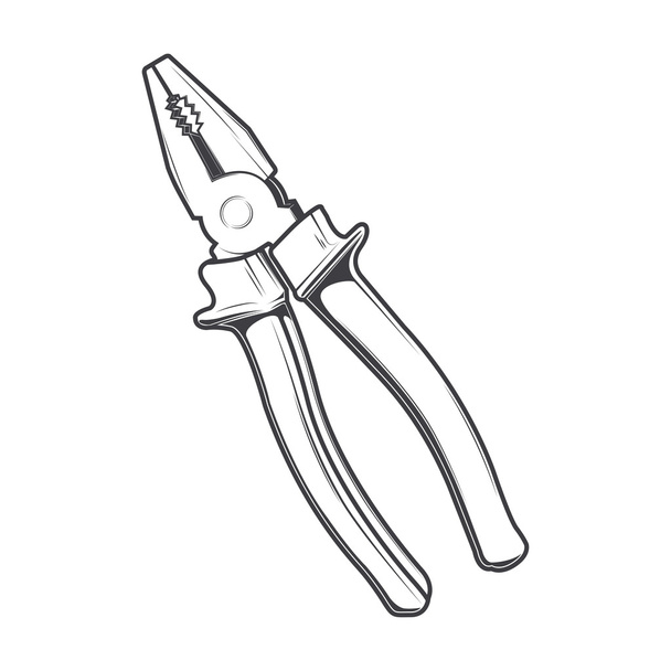 Pliers isolated on a white background. Line art. Modern design. Vector illustration - Vector, Image