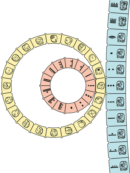 Maya kalender 2d - Vector, afbeelding