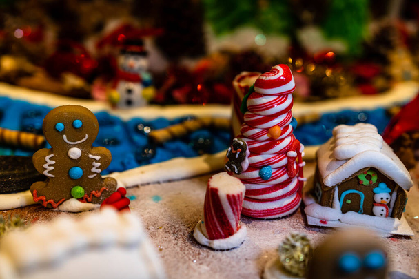 Christmas composition with seasonal decorations and ornaments - Valokuva, kuva