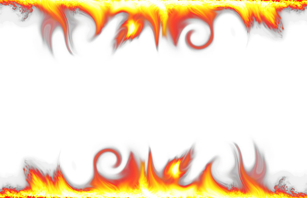 Bordure de feu isolée sur fond blanc
 - Photo, image