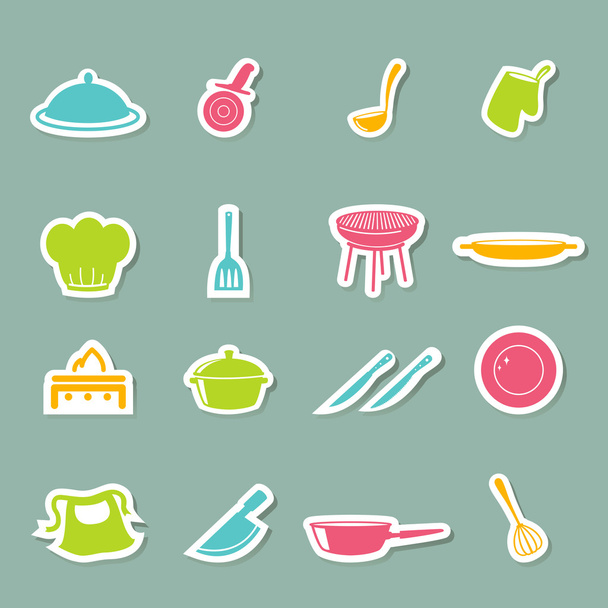 Conjunto de ícones de cozinha
 - Vetor, Imagem