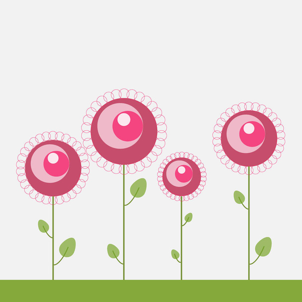 Πολύχρωμη εικονογράφηση με αφηρημένα λουλούδια - Διάνυσμα, εικόνα